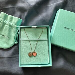 Tiffany & Co. Silver Necklace with Pink Heart Pendant